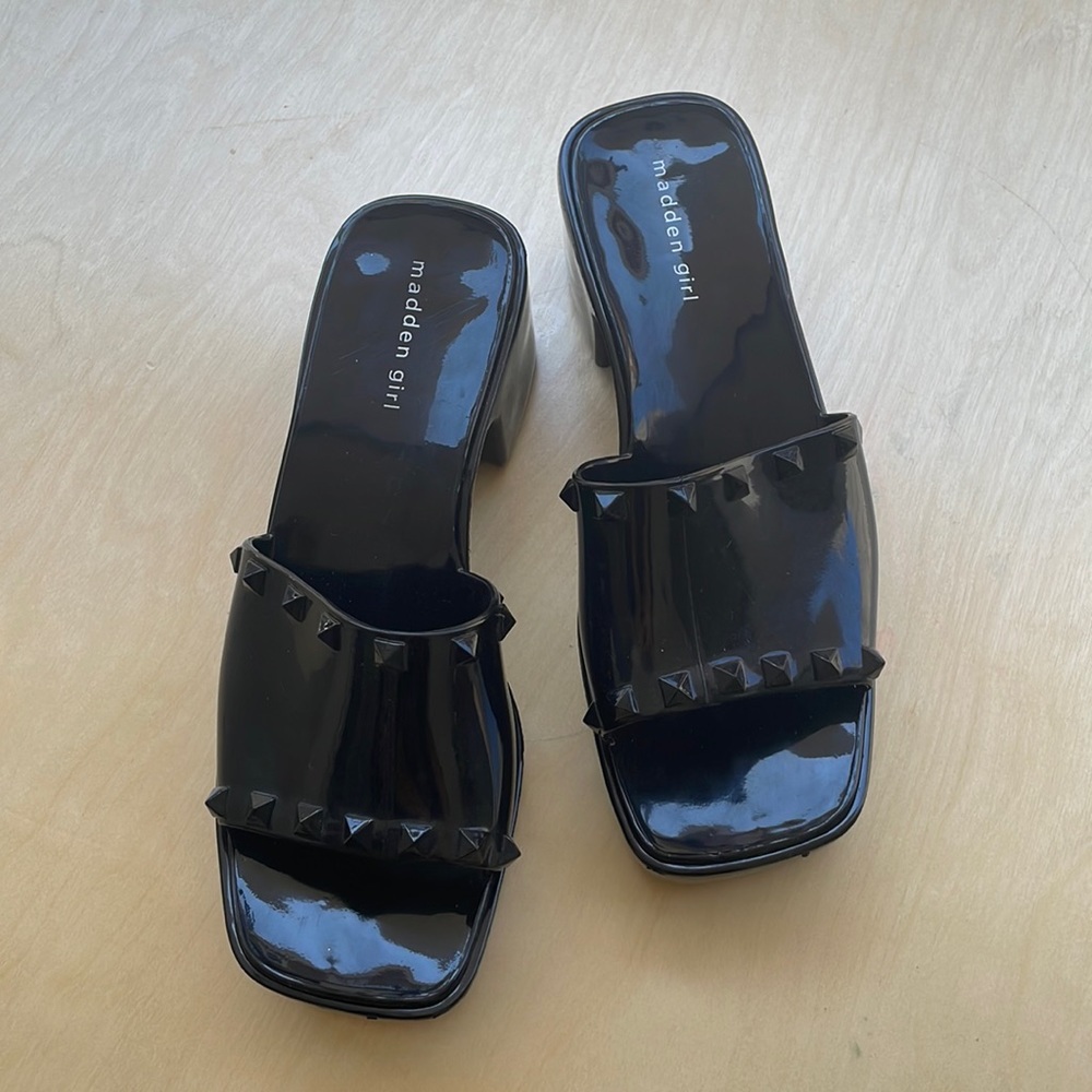 Madden Girl Jelly block sandals.